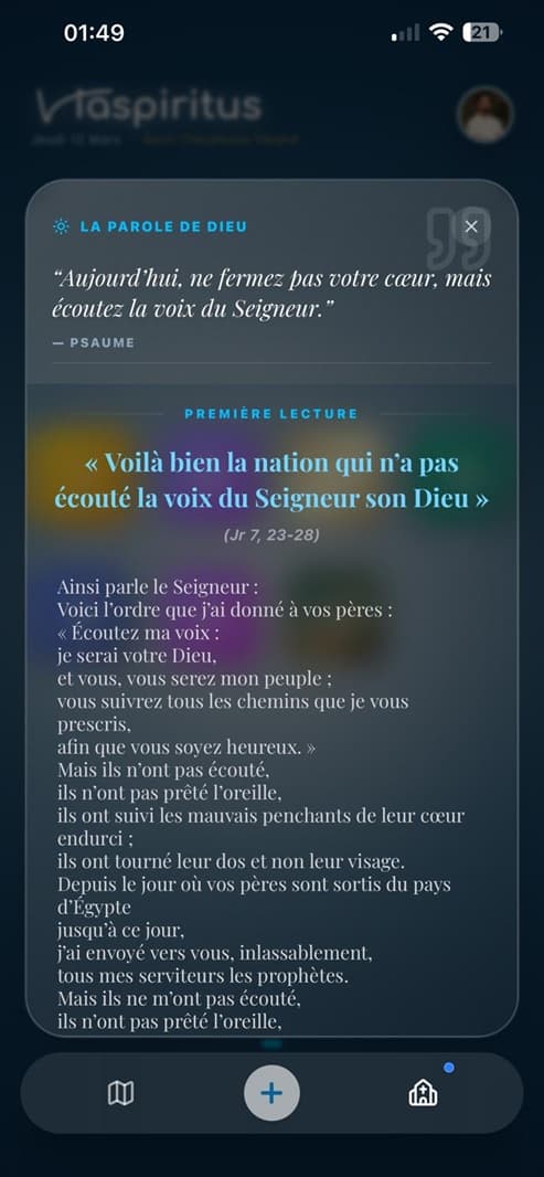 Parole de Dieu — Widget ouvert
